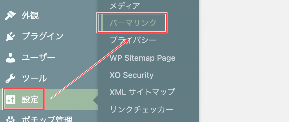 パーマリンクの設定方法